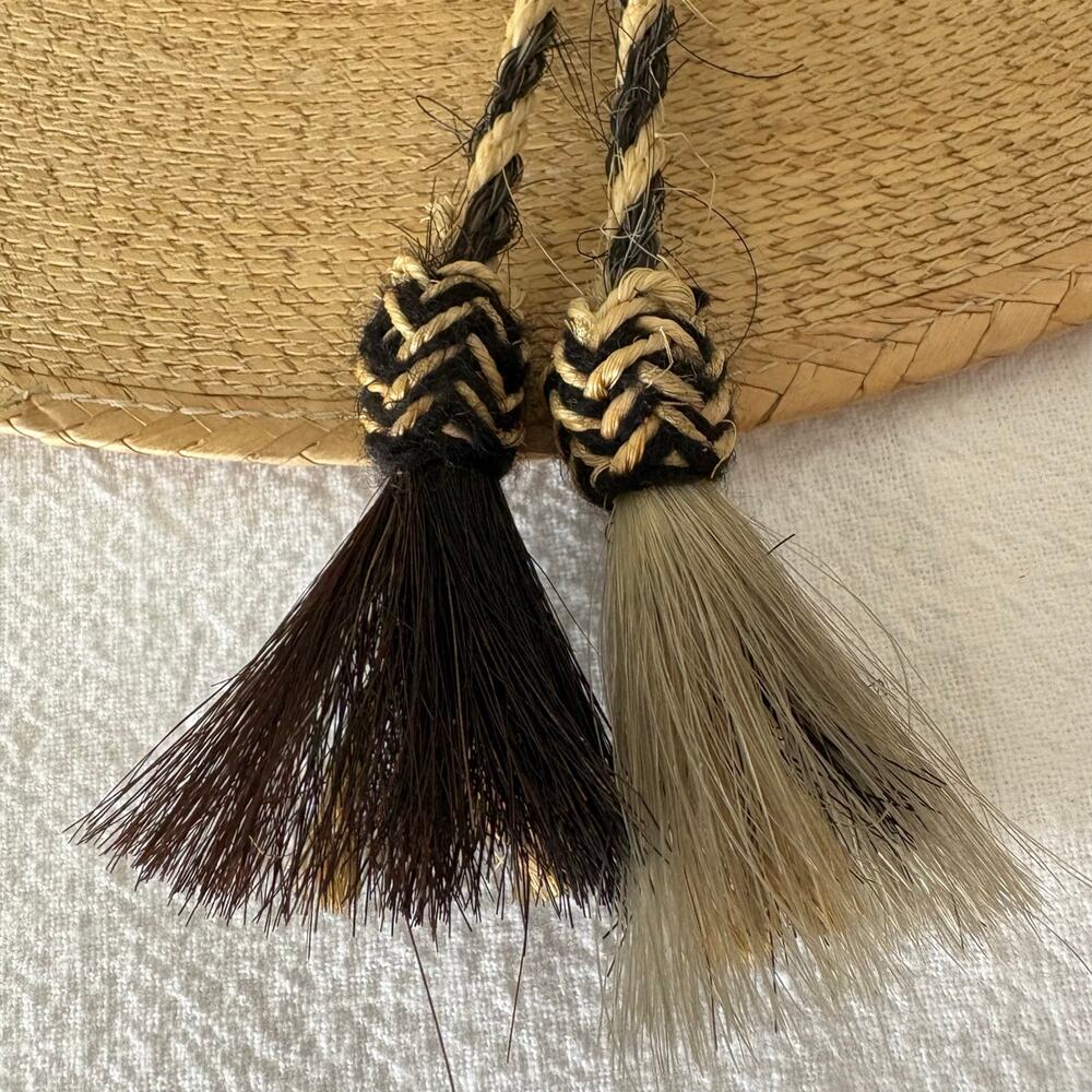 Cowboy Hat Horsehair Band Palm Hat La Providencia 30X Size 6 5/8 Mexico - Picture 6 of 16